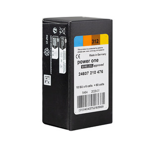 60 piles auditives sans fil approuvées POWER ONE A312 Zinc <span class=keywords><strong>Air</strong></span> 1,45 V 312 - Product Image 3