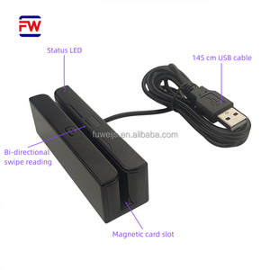 Personnalisable Mini <span class=keywords><strong>MSR</strong></span> 90 USB 3 pistes <span class=keywords><strong>HICO</strong></span> lecteur de bande magnétique 13.56 MHz fréquence ABS matériel - Product Image 4
