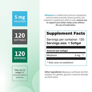 Capsules de Sommeil OEM/ODM en Gélules Molles pour un Endormissement Plus Rapide et un Sommeil Réparateur, Mélatonine Certifiée pour Adultes, Faible Teneur en Sucre et en Glucides - Product Image 6