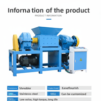 1000 Double Shredder 3500-4000kg/jam Penghancur Sampah Industri Tugas Berat Frekuensi Variabel Anti Macet Otomatis Start-Stop