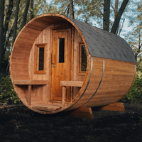 Kompor Listrik Kayu Cedar Merah Tradisional Finlandia 6kw dengan Sauna Tong Kubus Batu untuk Luar Ruangan, untuk Villa, Kapasitas 6 Orang