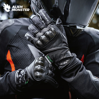 Gants de moto d'hiver Alien Monster Turbine en cuir compatibles écran tactile, antidérapants, protection intégrale des doigts, imperméables