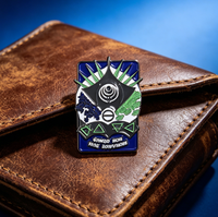Broche personnalisée en alliage de zinc émaillé souple, fabriquée en Chine, de haute qualité, souvenir de voyage, badge métallique estampé avec logo personnalisé