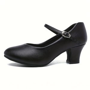 <span class=keywords><strong>Zapatos</strong></span> de entrenamiento de salón de tacón alto para mujer, <span class=keywords><strong>zapatos</strong></span> deportivos superiores de PU negros para Flamenco, Salsa Latina, Tango, Jazz, <span class=keywords><strong>zapatos</strong></span> de baile para niñas - Product Image 1