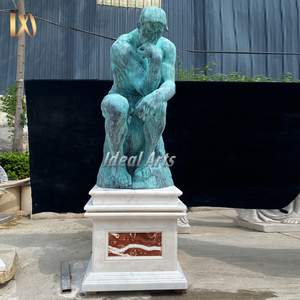 Statue du Penseur en <span class=keywords><strong>bronze</strong></span> grandeur nature, sculpture célèbre <span class=keywords><strong>de</strong></span> <span class=keywords><strong>Rodin</strong></span> pour la décoration <span class=keywords><strong>de</strong></span> jardin extérieur - Product Image 3