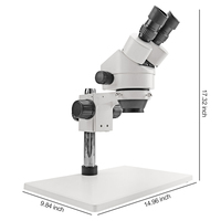 SZM45-B1 Stereo Zoom Binocular Microscope Without Light Magnification 7-45x(Large Base) Microscope for Repair