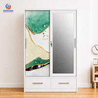 Armoire portable et armoire à portes coulissantes avec armoire moderne - Installation facile, idéale pour la location et les studios