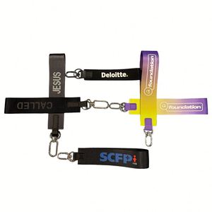 Factory Wholesale Custom Cross-Border <b>for</b> Jacquard Style <b>Key</b> Wrist <b>Lanyard</b> Nylon Jacquard <b>Key</b> Chain Zinc Alloy Accessories - Product Image 1