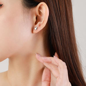 Boucles d'oreilles en argent sterling S925 personnalisables, version cuivre, zircon rond taillé inspiré des fruits, un cadeau de la Saint-Valentin pour femmes - Product Image 5