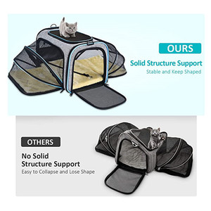 ZMaker-transportador de viaje para mascotas, accesorio extensible de 4 lados con almohadilla polar para gatos, certificado por la línea aérea - Product Image 6