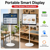 Écran intelligent portable de 32 pouces avec batterie intégrée, sans fil, Android 13, G+G, tactile 10 points