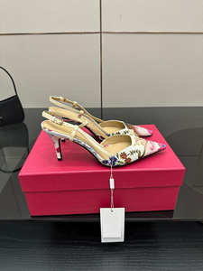 Sandales imprimées à bout pointu avec bride arrière et talon fin, talons hauts à bride droite, chaussures élégantes pour femmes - Product Image 5