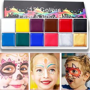 Paletas de Pintura Facial de Grado Cosmético de 12 Colores Kit Profesional de Pintura Corporal y Facial Soluble en Agua <span class=keywords><strong>para</strong></span> Halloween, Obras de Teatro, Navidad y <span class=keywords><strong>Payaso</strong></span> - Product Image 2