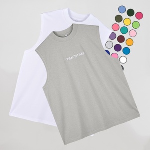 TKAN81, camisetas sin mangas de entrenamiento Unisex para hombre, chaleco deportivo transpirable de algodón 100% para gimnasio, chaleco de baloncesto sin mangas, ajuste de gran tamaño - Product Image 1