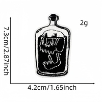 Patch brodé thermocollant noir de haute qualité, style punk cool, design personnalisé en tissu pour vêtements