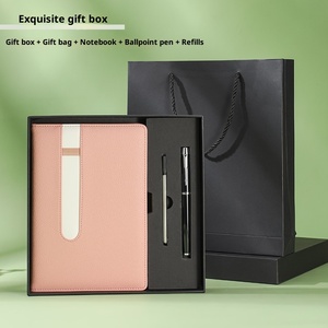 Cuaderno moderno en relieve de papel A5 con logotipo personalizado de oficina de lujo personalizado, planificador de negocios corporativos promocionales y juego de regalo con bolígrafo - Product Image 6