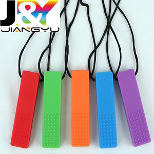 สร้อยคอรูปอิฐซิลิโคนสำหรับฝึกประสาทสัมผัสไม้สำหรับเด็กออทิสติก ADHD ใช้ปากมอเตอร์เด็กชายและเด็กหญิง - Product Image 3