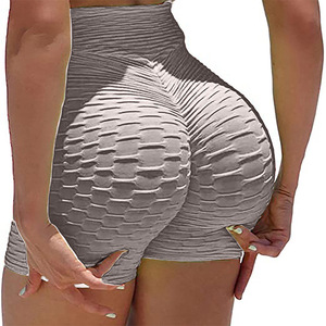 Shorts de yoga jacquard bulles sans couture pour femmes, style européen et américain, effet fessier galbé, pour la course et l'exercice - Product Image 4