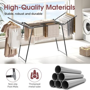Stendibiancheria Pieghevole in Acciaio Inox Leggero e Resistente, Design a Rete, per Uso Domestico e Esterno - Product Image 2