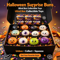 Décoration de Noël Jouet anti-stress Pâton de boulanger pétillant scintillant Boîte mystère Squishy Anti-stress à presser doux Cadeau d'Halloween pour enfant