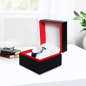 กล่องโชว์นาฬิกาหนังหรูหราเป็นมิตรต่อสิ่งแวดล้อมพร้อมหมอนและโลโก้ที่กำหนดเองบรรจุภัณฑ์ของขวัญหรูหราสำหรับนาฬิกา - Product Image 6