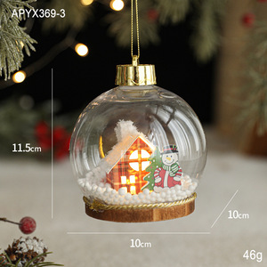 Adornos de Bolas de Nieve con Luz LED UV de Alta Calidad al por Mayor, Bolas de Navidad de Plástico Transparente, Mini Casa, Escena de Muñeco de Nieve, Árbol, Decoración de Mesa - Product Image 3