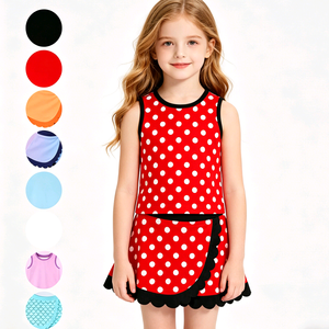 Conjunto Deportivo Personalizado para Niñas, Camiseta Informal con Estampado de Princesa, Falda con Borde Festoneado, Pantalones Cortos con Forro, 2 Piezas - Product Image 1