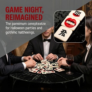 Juego de Mahjong Americano de Lujo <span class=keywords><strong>con</strong></span> Diseño de Colmillos de Vampiro, Alta Calidad, Personalizado ODM para 4 Jugadores, Juego de Regalo, Fabricante, Acrílico, Fichas Mezcladas a Mano - Product Image 5