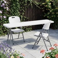 Table de conférence rectangulaire pliable en plastique de 183 cm, plateau lisse, bureau portable pour ateliers et formations