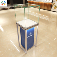Vitrina de Exhibición de Joyería para Museo con Tapa de Vidrio Templado, Iluminación LED, Espejo/Parte Trasera de Vidrio, Dimensiones Personalizadas