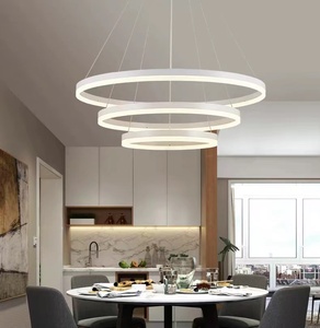 Plafonnier Led suspendu composé de 4 anneaux lumineux, design moderne et simpliste, couleur marron, <span class=keywords><strong>Luminaire</strong></span> décoratif d'intérieur, nouveau modèle - Product Image 3