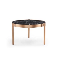Nouvelle table basse de salon haut de gamme avec plateau en marbre et structure en acier inoxydable, ensemble de tables basses rondes pour la maison