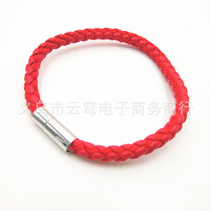 Blue And White Braided Cord <b>Bracelet</b> 6Mm Single Layer Magnetic Clasp Unisex Jewelry Accessory - Product Image 3