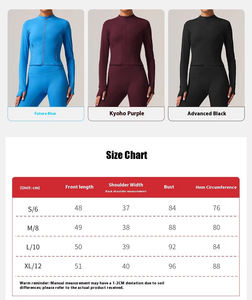 Giacca da Yoga sportiva da donna Slim Fit a maniche lunghe con Zip da palestra <span class=keywords><strong>2</strong></span> pezzi per Yoga Top Set da allenamento con cerniera per Fitness e Yoga - Product Image 6