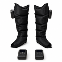 Bottes de massage pneumatiques pour les jambes, 5 chambres, compression 30-240 mmHg, intensité réglable, unité principale détachable, rechargeable, usage domestique