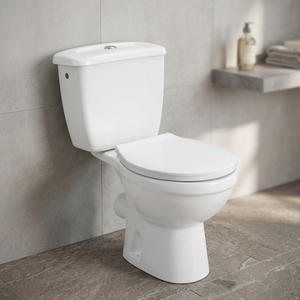Inodoro de dos piezas de cerámica Vistaar WC Sanitary Ware Africa con sifón en P, montaje en el suelo y descarga por gravedad - Product Image 1