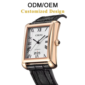 ODM/OEM CIRNI Orologio Sportivo Analogico in Pelle con Data Automatica, Cassa in Acciaio Inossidabile, Vetro Hardlex, Quadrante Quadrato 22mm, Resistente all'Acqua 5BAR - Product Image 1
