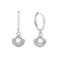 Nagosa 18k or vermeil 925 argent sterling coquille de mer perles balancent boucles d'oreilles créoles femmes bijoux