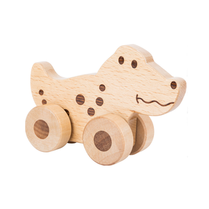 Trenino Giocattolo in Legno Naturale con <span class=keywords><strong>Animali</strong></span> Leone Elefante Coccodrillo Giraffa, Macchinina da Tirare, Regalo Educativo per Bambini - Product Image 5