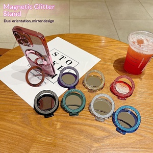 Soporte Plegable de Plástico con Purpurina para Teléfono Móvil, Espejo Pequeño Portátil, Accesorio Cosmético, Soporte de Escritorio para Ver Series - Product Image 3