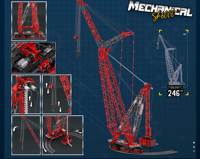 1:80 Reobrix 22028 SK6000 Blocs de construction de grue géante à anneau 7477PCS APP Modèle d'ingénierie de contrôle RC pour collection