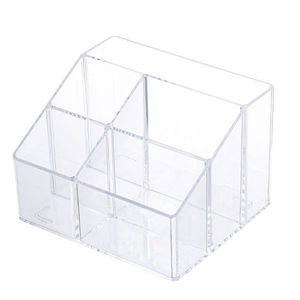 Acrylic <b>Pen</b> Holder Multi Compartment Desk Storage <b>Box</b> For Stationery Organizing Square Shape Transparent Design - Product Image 3