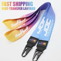 Cordons personnalisés larges en polyester élastique avec patch logo en silicone et crochet métallique en forme d'aigle pour quincaillerie en titane, sangle de cou pour marque industrielle