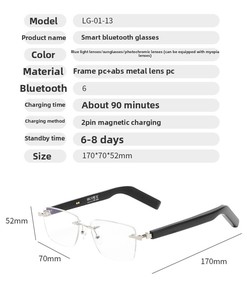 Gafas Inteligentes 2026 con Espejo Delgado Negro Deslizable Táctil, Traducción en Tiempo Real, Asistente IA para Llamadas, Magnéticas - Product Image 6