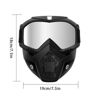 Nouveau casque ouvert à la mode avec masque de lunettes à visière détachable léger résistant au vent et à la poussière pour les motos et l'extérieur