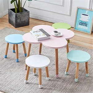 Where Toys Can Be Placed Dining Table Set 4 Chairs Wooden Dining Kids Table Set Home Bedroom Furniture Modern Mdf,wood 100 Pcs
