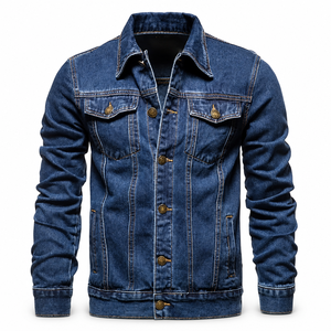 Chaqueta de Mezclilla para <span class=keywords><strong>Hombre</strong></span> de Alta Calidad, OEM, Negra, <span class=keywords><strong>Azul</strong></span> Marino, con Bordado, Talla Grande, Logotipo Personalizado, para <span class=keywords><strong>Hombre</strong></span> y Mujer - Product Image 2