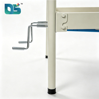 Cama de Hospital Manual Ajustable de Acero con 2 Funciones, Manivelas Cromadas, 5 Rieles Laterales de Aleación de Aluminio y Cabecera/Pieza Inferior de ABS