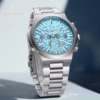 Jam Tangan Quartz Multifungsi Mewah Terbaru Tahan Air Kalender Bercahaya Kronograf Tali Baja Tahan Karat