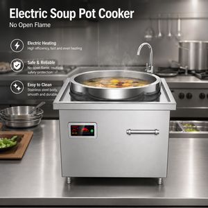 Commercial <b>Electric</b> Soup Pot 850x850x800mm 12KW 380V Stainless Steel Stock Pot Cooker Energy Saving Digital Touchscreen for - Product Image 4